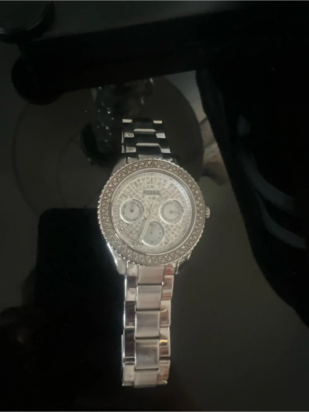 Fossil Silver Crystal Accent Women's Bracelet Watch